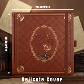 TIEFOSSI Bullet Dotted Journal Notebook, Dot Grid Notebook for Women Men, Hardcover PU Leather Journal, 160 GSM Thick Paper, 160 Numbered Pages with Gold Edge, 8 x 8 Inch