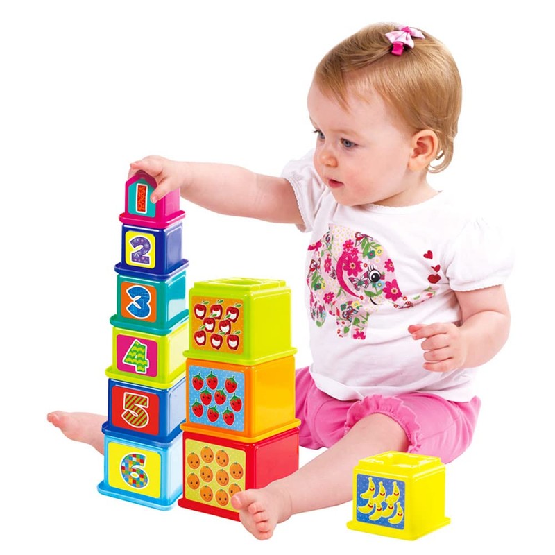 COLORBABY Play, Quadratische Würfel Turm Spiel (44285)