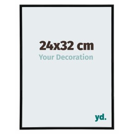 yd. Your Decoration Annecy Picture Frame 24 x 32 cm High Gloss Black Plastic Picture Frame with Anti-Reflective Artificial Glass Photo Frame 24 x 32 cm