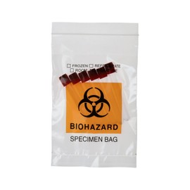 200 Count 6"x9" Biohazard Specimen Bags, Plastic Transport Zip Bags with Outside Pocket for Lab Use