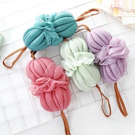 Loofah Gourd Shower Puff Ball with Hanging Loop Loofah Shower Ball - Random Color 10ea