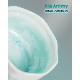 Natural Crystal Flower Matcha Set - 4 Pcs Food Grade Matcha Kit with Spouted Bowl, Matcha Whisk, Scoop and Chasen Holder - Matcha Tea Ceremony Gift for Matcha Lovers (Pine Shadow)