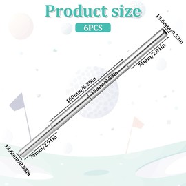 JJUNW 6Pcs Golf Club Extension Steel Shaft, for Iron Wooden Golf Repair and Replacement of Equipment Parts