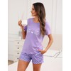 Reliwel Women's Short Cotton Shorty Pyjamas Women's Cats Short Sleeve