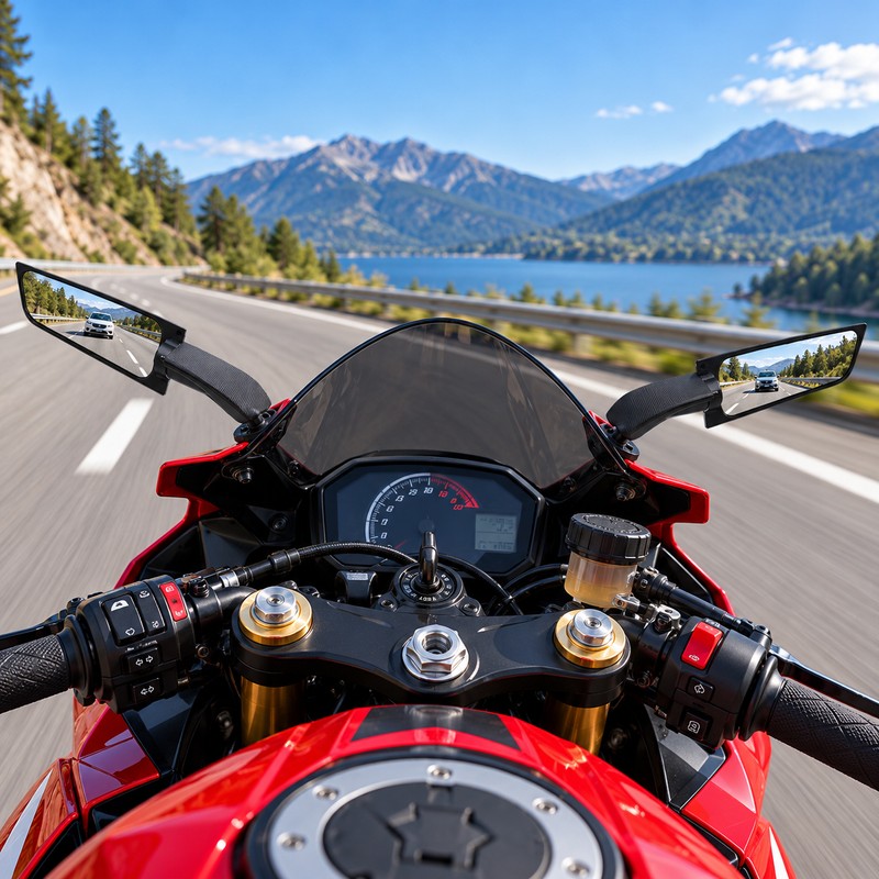 Motorcycle Wing Mirrors for Sportbike Rearview Visibility – Foldable Aerodynamic-Style
