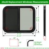 RV Window,24"W x 20"H Horizontal Sliding Replacement RV Window for