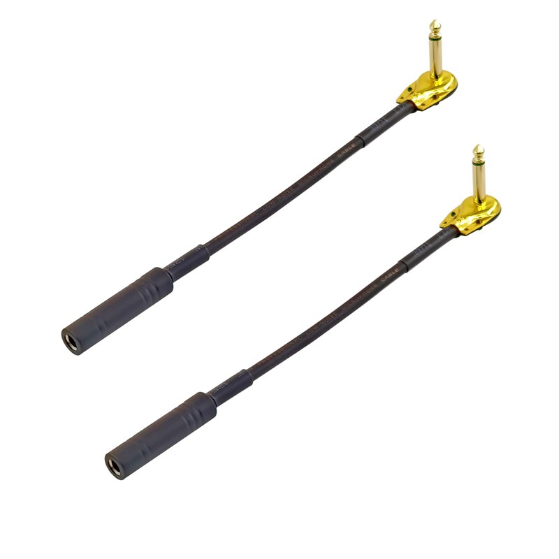 WJSTN Right Angle 6.35 mm Male to 6.35 Female Adapter