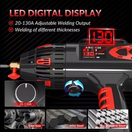 GZ GUOZHI 130A Handheld ARC Welder, 110V Portable, Digital Display, Tool Set