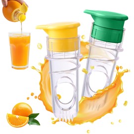 ARTGUTS 2 Stück Zitronenpresse Manuell,Handliche Zitruspresse,Handgerät Zitronenpresse Einschrauben, für Zitronen, Mandarinen, Orangen(Gelb und Grün)