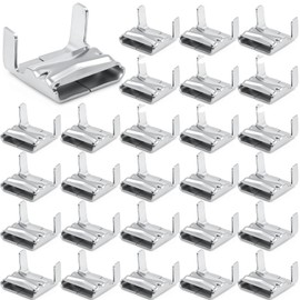 Otoolling 300 Pack 3/4 Inch Closed 304 Stainless Steel Wing Seals for 3/4" 201/304 Type Stainless Steel Banding Buckle, Wing Seal Clips, Seal with Hammer or Hammer-Type Tool