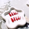 Red Christmas Press on Nails Medium Square Fake Nails with