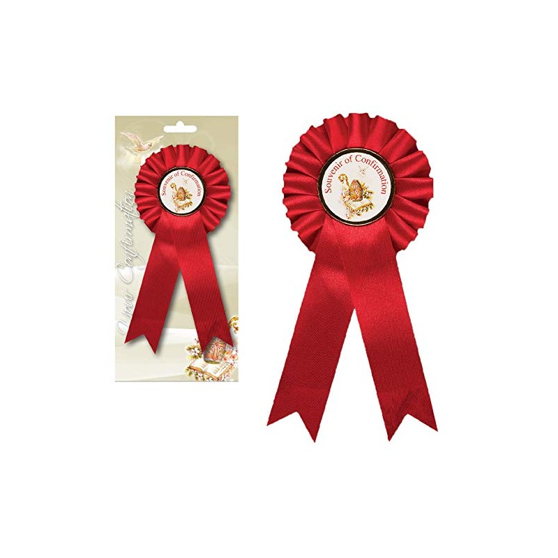 Widdle Gifts Ltd Red Rosette Badge Souvenir of Confirmation F1903