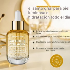 Suero Beauty Elixir 24k Gold  Collagen para rostro tratamiento ligero, antiarrugas y profundamente hidratante cuidado de la piel coreano limpio y sin 