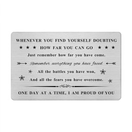 Emideary Sober Gifts for Women Men - AA Recovery Sobriety Gift - One Day At A Time Sober Cards - Proud of You Sobriety Milestone Keepsake - AA Wallet Cards Inserts