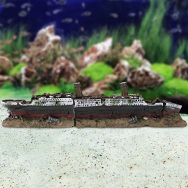 Aquarium Ship Wreck Decorations Resin Titanic Lost Wrecked Boat Ship Sunken Ship Decorations Aquarium Landscaping Decoration Fish Tank Ornament