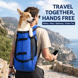 Large Dog Carrier Backpack for Travel - Breathable Hands-Free Pet Backpack for Hiking, Walking & Outdoor Trips