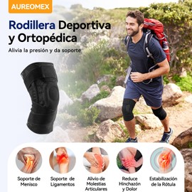 Rodilleras Gym 2 Piezas con Soporte Ajustable, Rodillera Ortopedica para Dolor de Rodilla, Rodillera de Compresion Deportiva para Voleibol, Running, Basquetbol y Gym, Menisquera para Mujer y Hombre (M)