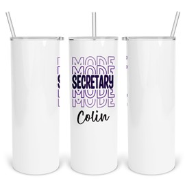 Secretary Appreciation Tumbler, 20oz Skinny Gift for Front Desk Lady, SS Birthday Tumbler With Lid and Straw for School Admin, Vacuum Insulated Secretary Retirement Tumbler, Gift for Her, Him