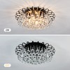 CVKASH Crystal Floral Chandelier 4-Light Antique Modern Black Flush Mount