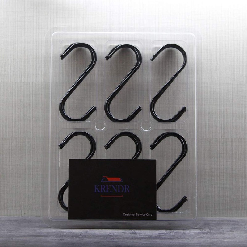 30 Pack Black S Hooks, 3.3 Inch Large S Shaped