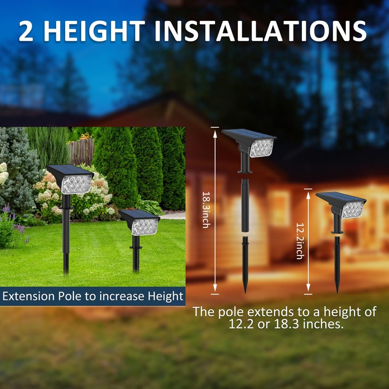 T-SUNUS Christmas Green Solar Spot Lights Outdoor, Landscape Spotlights 2