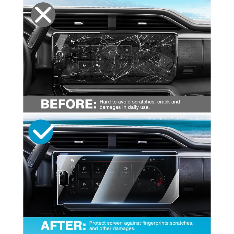 Karltys 2 Pack Tempered Glass Screen Protector for 2022-2024 GMC