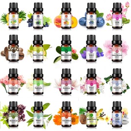 20-Pack 100% Pure Essential Oil Set(Blueberry,Neroli,Coffee,Lotus,Peach,CherryBlossom,Calendula,Marjoram,Grape,Magnolia,Tuberose,Honeysuckle,Peony,Coconut Vanilla,Violet and Others)