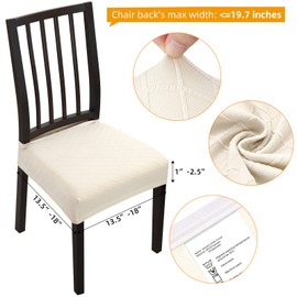 Fuloon Pack of 4 Stretch Printed Dining Room Chair Seat Covers with Ties Removable Washable Anti-Dust Kitchen Chair Seat Chair Cushion Cover Slipcovers Protector