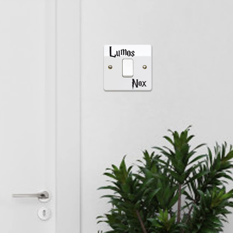 StickerDeen Lumos Nox (Light/Dark) Light Switch Vinyl Decal Stickers (Black,