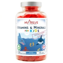 Vitamins & Minerals for Kids and Adults 150 Natural Berry Gummies - Large Pack - Multivitamin - Zinc - Iodine