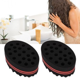 2pcs Hair Sponge Double Sided Hair Curl Sponge Wavy Hair Sponge Brush Styling Tools Curling Sponge Brush Home Salon