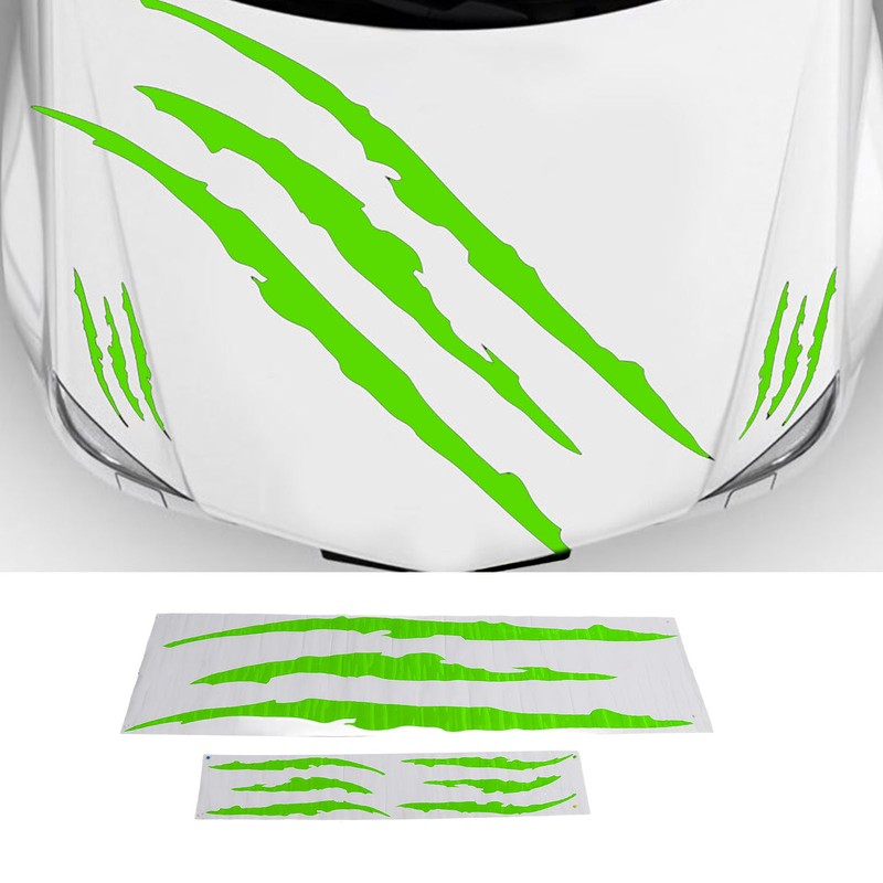 2Pcs Car Hood Cover Sticker Claw Mark Style Universal Engine