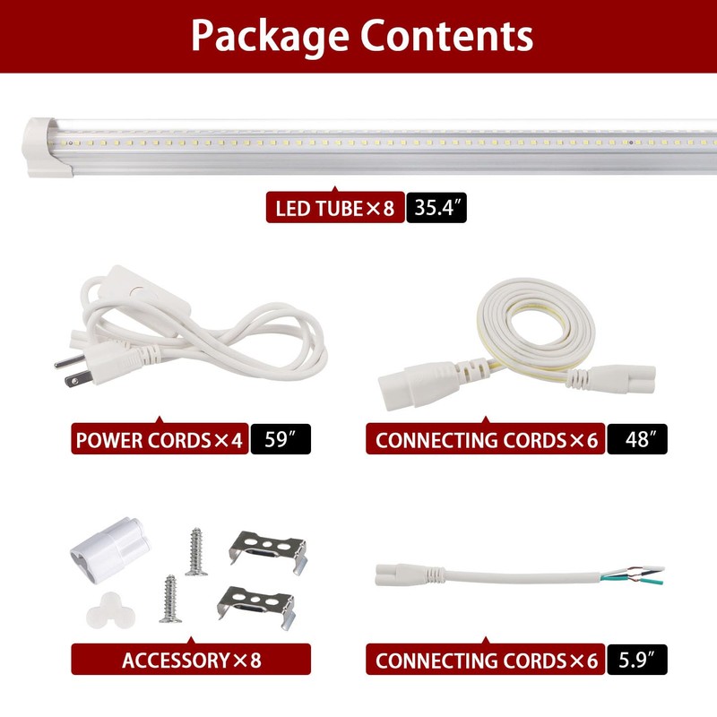 Kihung 3FT LED Shop Light Fixture,Upgrade V Shape T8 Tube