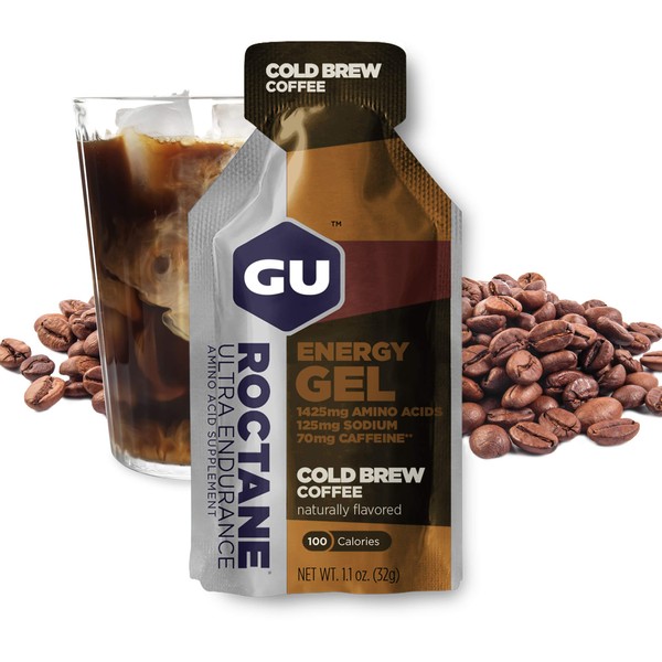 GU Energy Roctane Ultra Endurance Energy Gel, Quick On-The-Go Sports Nutrition for Running and Cycling, Cold Brew 2X Caffeine (24 Packets)