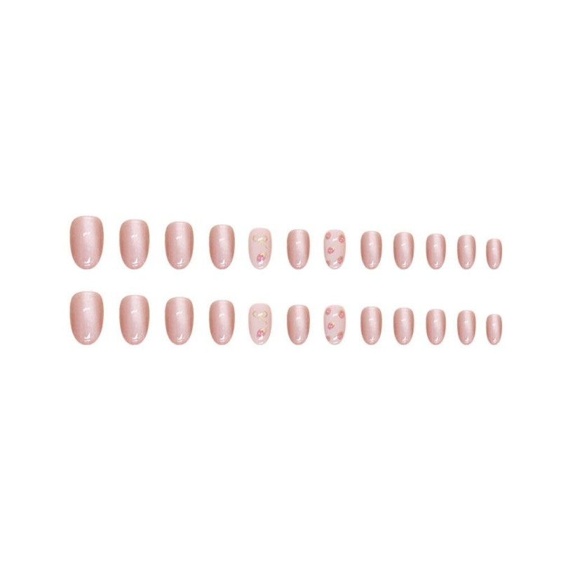 24pcs Oval False Claw French Strawberry Butterfly Cat Eye Press