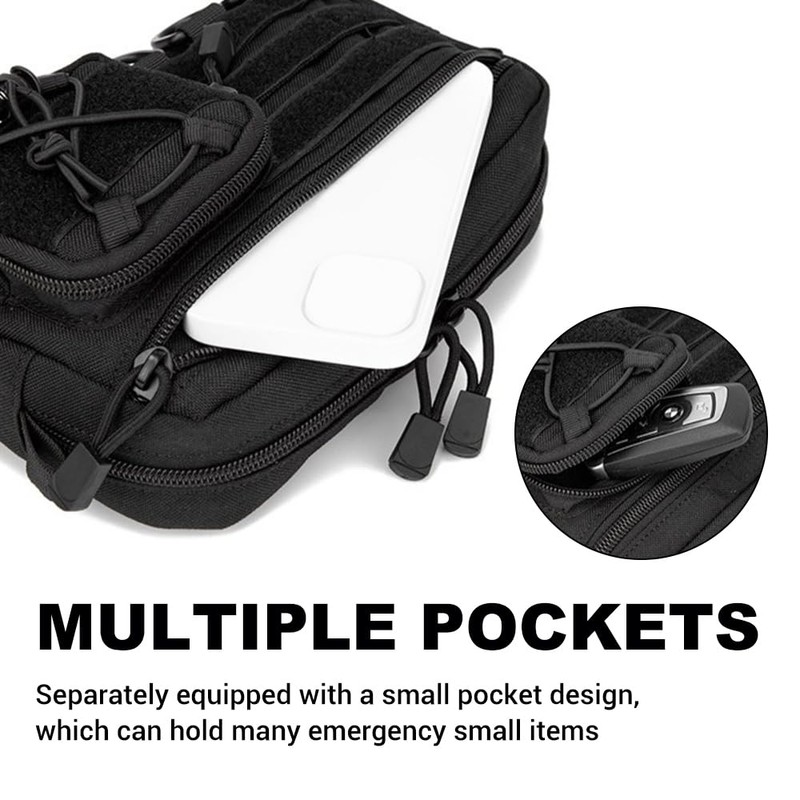 Tactical Pouch, Molle EDC Pouch Bag with Adjustable Waist Strap,