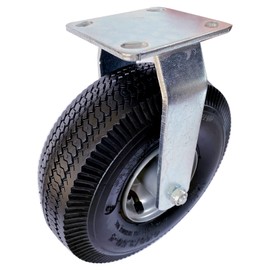 2-Rigid 10" Pneumatic Caster ，Black Rubber Wheel - 800 lbs. Capacity