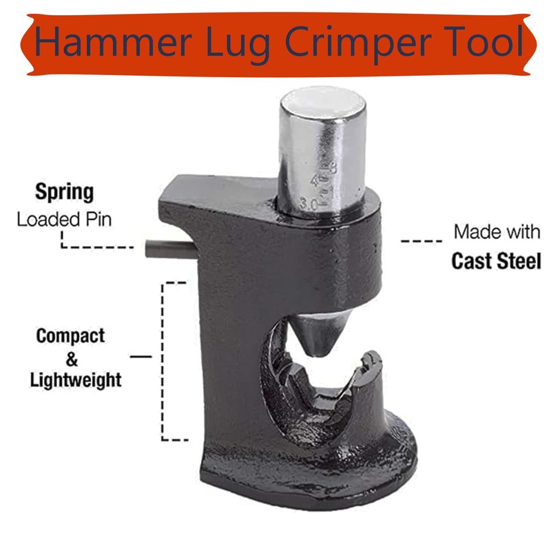 Hammer Lug Indent Crimper Tool, Battery Cable Crimping Tool, Wire