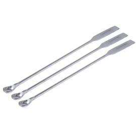 blueINOX Economy Set of 3 Micro Spoon Spatulas (Ointment Spatula/Laboratory Spatula) - Double-Sided Chrome-Plated