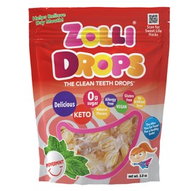 Zollipops Drops Peppermint Vegan 3oz - Assorted Flavors, Dental-Friendly Treats for Guilt-Free Indulgence and Fresh Breath