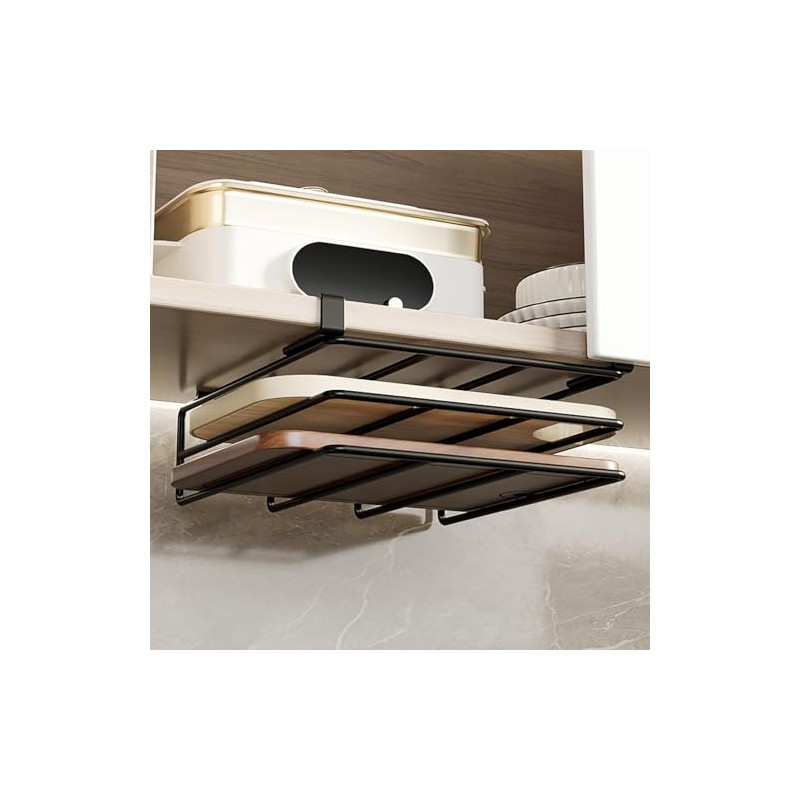 Under Counter Hanging Shelf Layered Design Safe Organizer for Kitchen