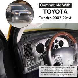 Car Center Console Dashboard Panel Frame Cover Trim Fit Toyot@a Tundra 2007-2013 Real Carbon Fiber Central Control Dashboard Panel Molding Instrument Protection Decorative Sticker Interior Accessories