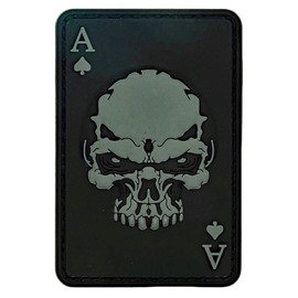 Dead Man's Hand Ace of Spades Dead Card Patch [“Hook ” Fastener - 3D PVC Rubber- YS1 ]