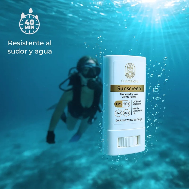 Bloqueador Solar en Barra Cleoskin FPS 50+ Invisible Rostro Protección