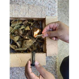 Hot Metal Match Box- Permanent Endless Match- Emergency Fire Starter- Forever Match- Outdoor Survival Tool- Outdoor Emergency Flint Stone Lighter with Keychain for Travel, Camping, Hiking, BBQ (1)