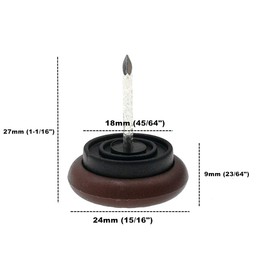 40pcs Thickened Furniture Chair Glide,Nail-on Nylon Slider Pad Floor Protector for Wooden Leg Feet of Chair Table Sofa(Φ24mm or 15/16",Brown)