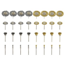 TOVOT 32 PCS(8 Type) Brass Wire Wheel Brushes