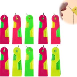Priaora 10pcs Automatic Needle Threading Device, Easy Self Threading Hand Needles Sewing Threaders, Easy Use Carry, Solve Needle Threading Problem ColorDurable and Attractive (Random Color) (K131-10)
