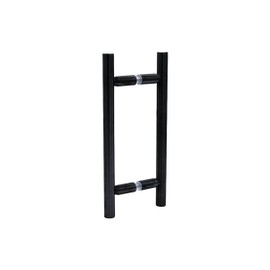 MONT HARD 8" Shower Door Handle Center-to-Center Back-to-Back Ladder Pull, 12" Total Length, Matte Black, for Frameless 3/8" to 1/2" Tempered Glass, Modern Bathroom Hardware