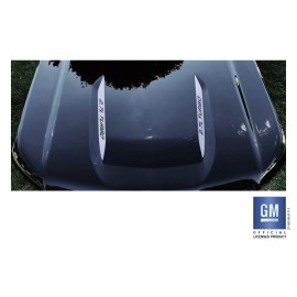 EmblemsPlus Chevy Silverado Silver 2.7L TURBO Hood Lettering Decals 2019-2025 Set of 2